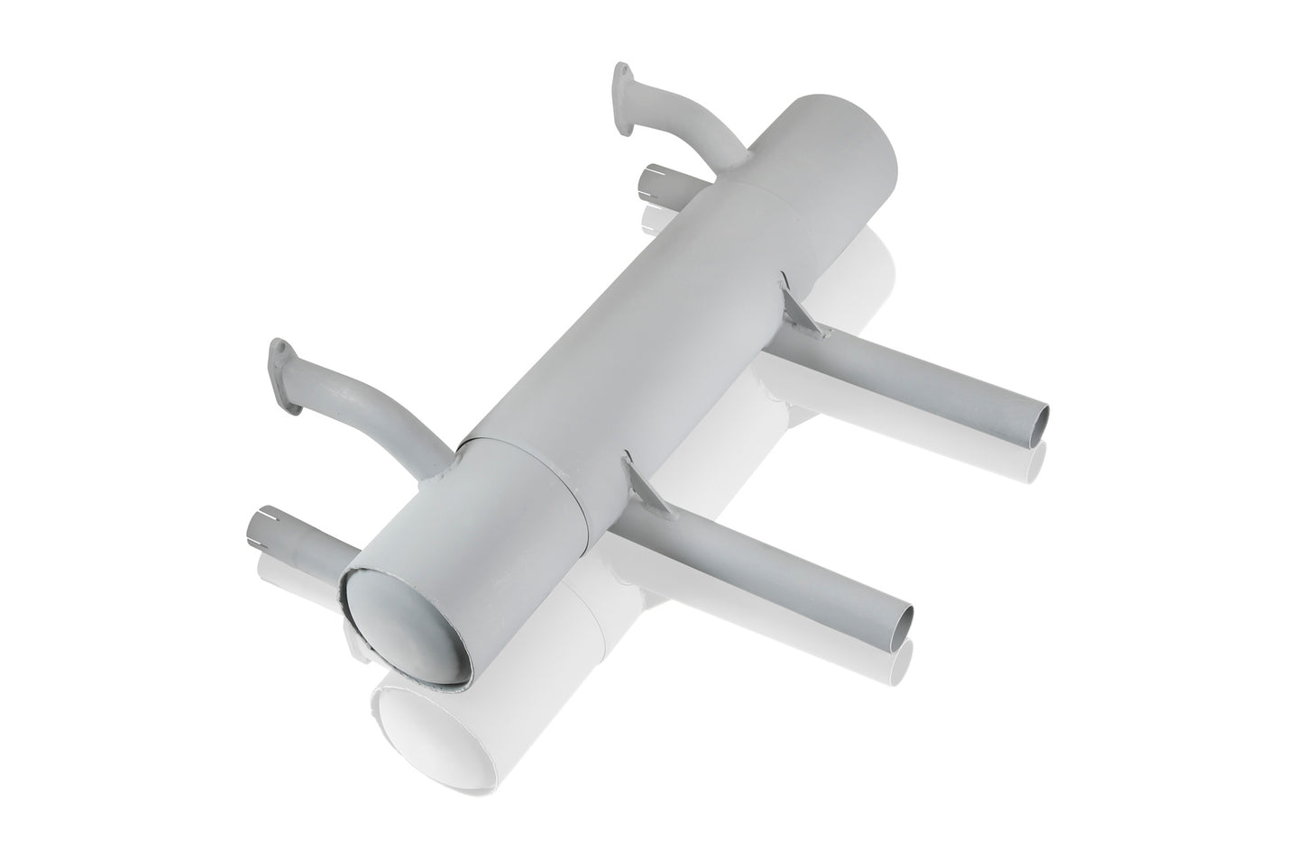 Double barrel exhaust silencer