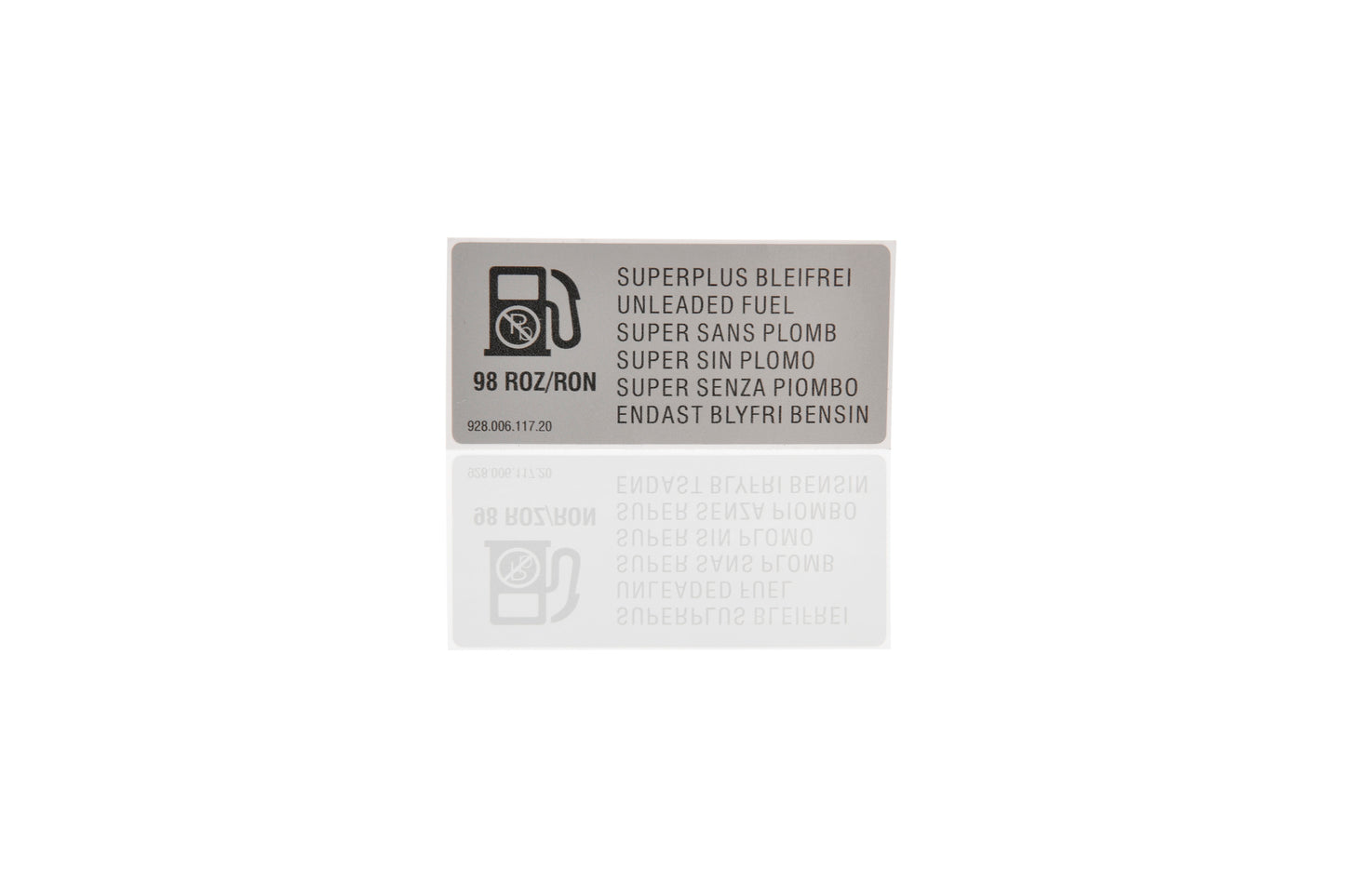 Adhesive label – 98 RON