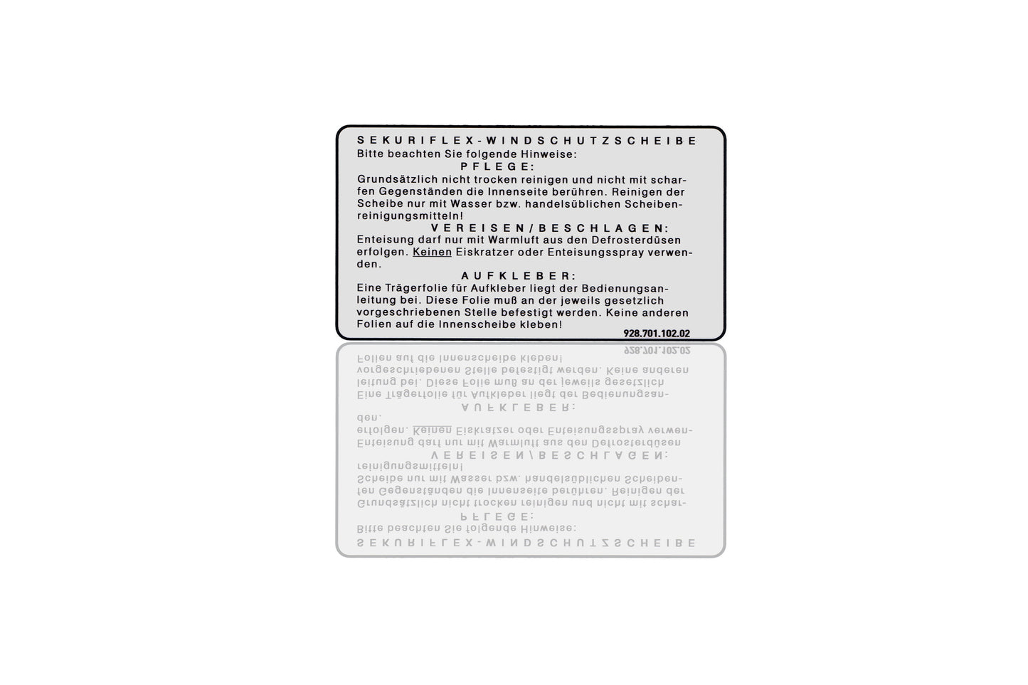 Adhesive label “Sekuriflex”