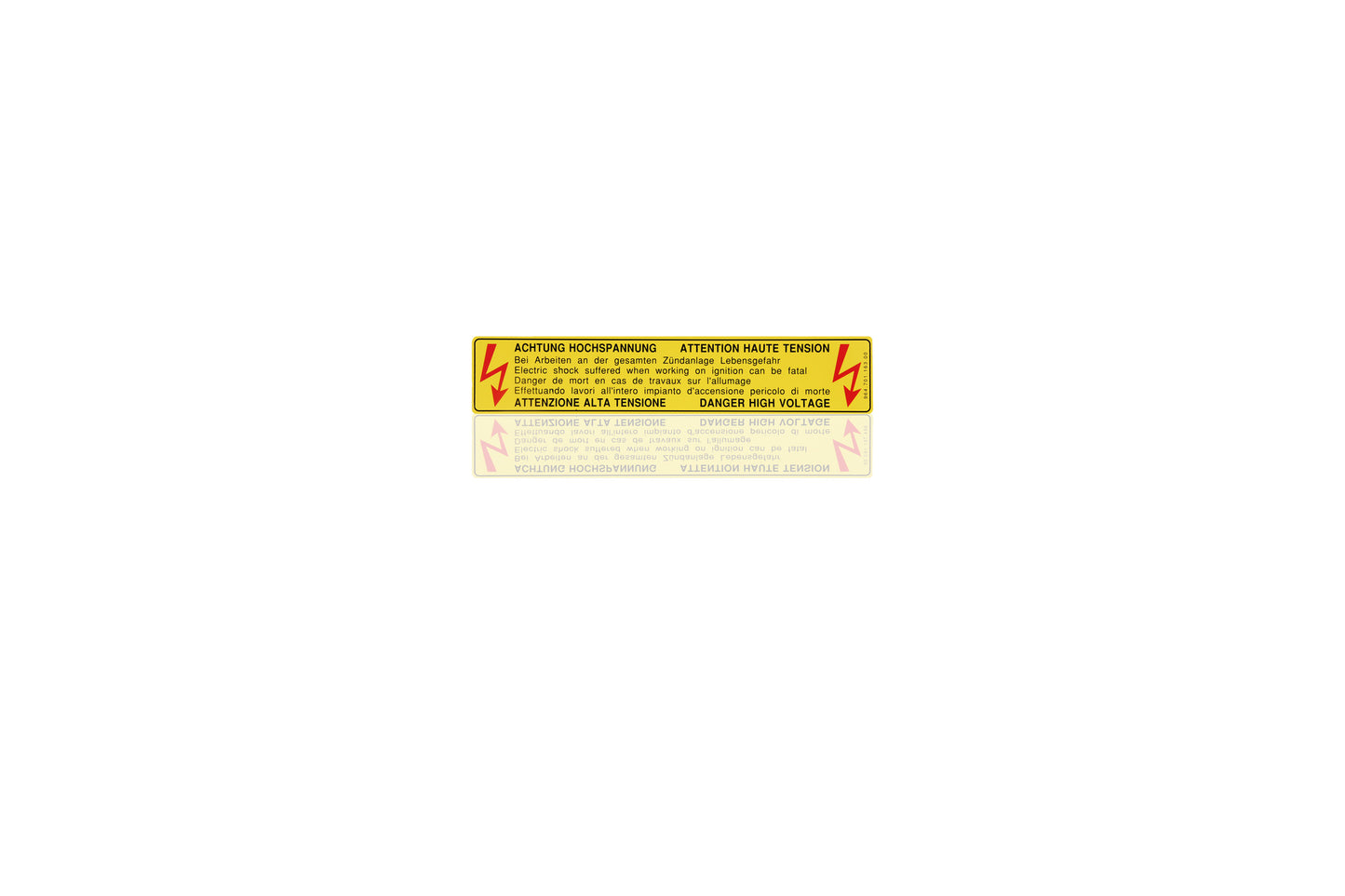 Adhesive label, high voltage