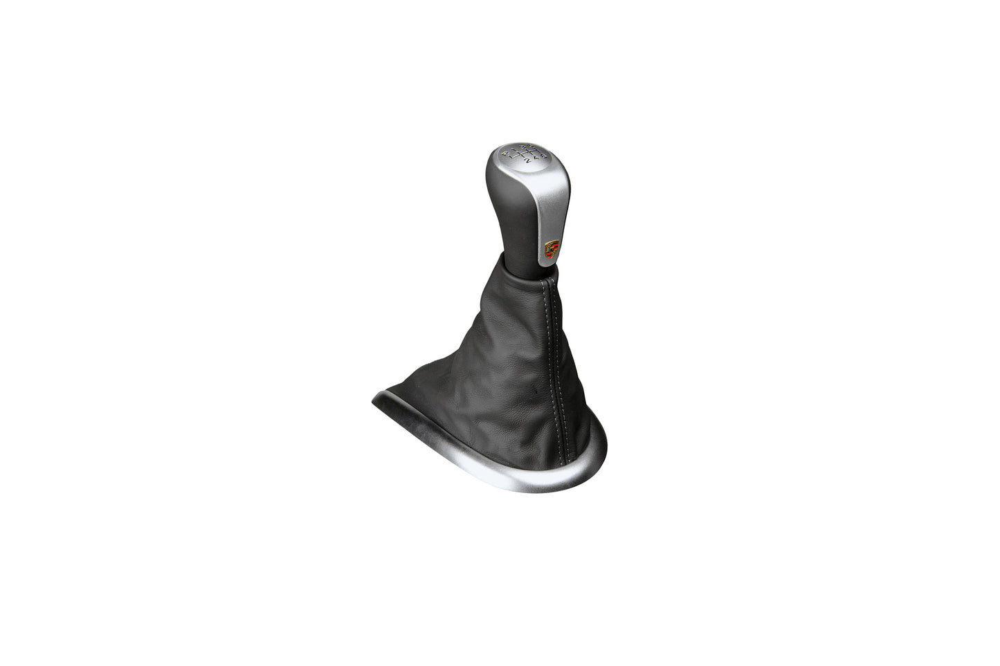 Shift knob, aluminum/leather, Black