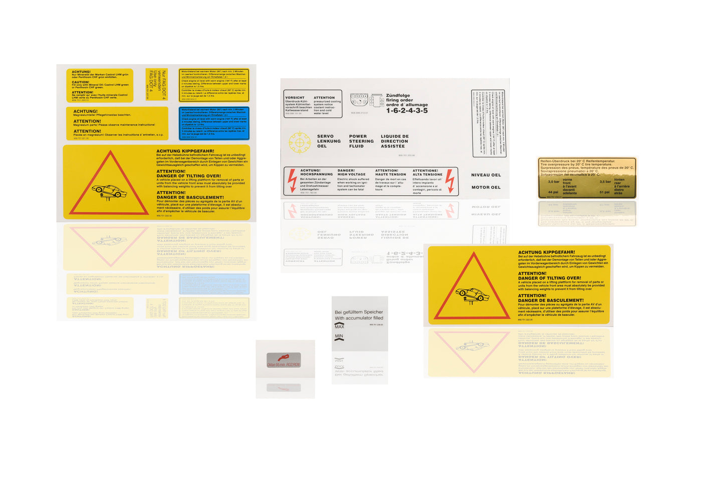 Set of adhesive labels