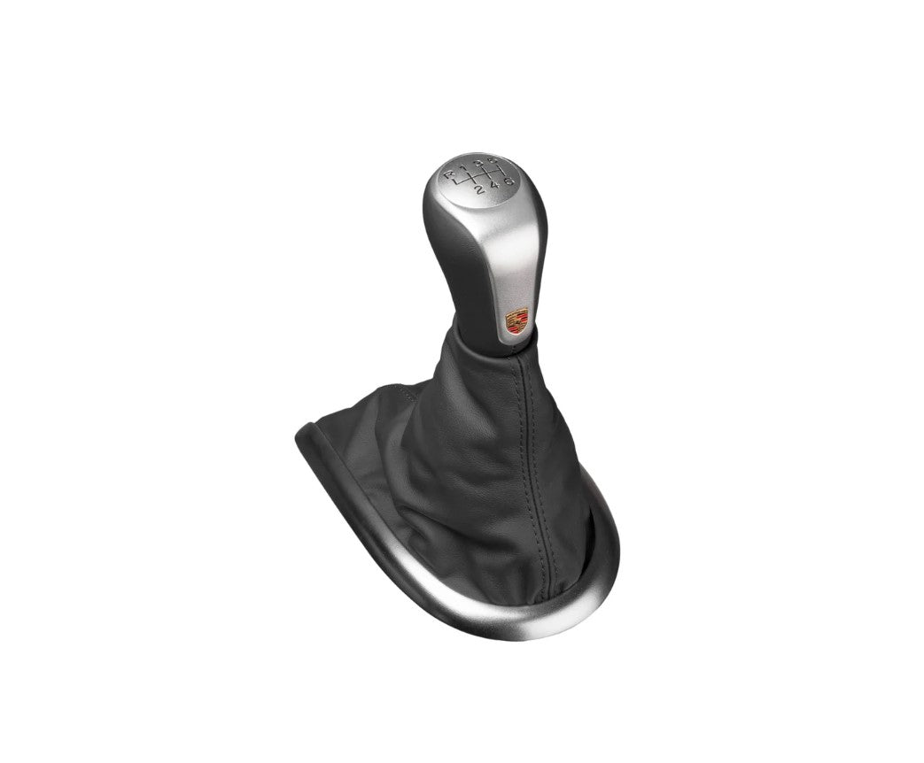 Shift knob, aluminum/leather, Black