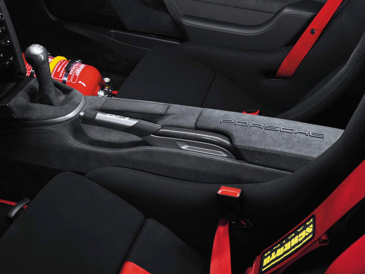 Rear center console in Alcantara