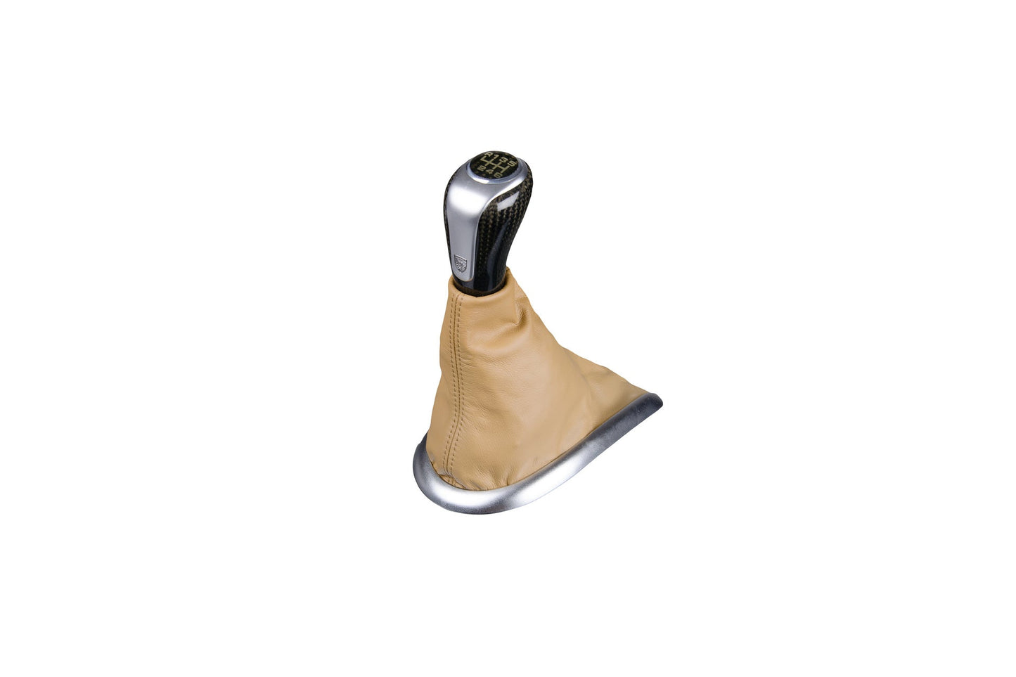 6-speed gear shift knob, carbon + leather + colour