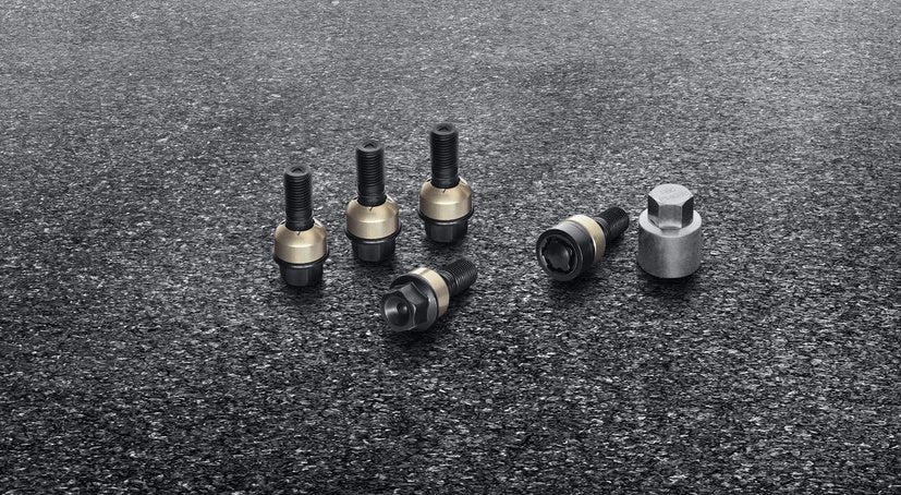 Wheel bolts, Black incl. Anti-theft wheel bolts