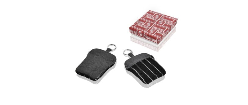 Classic key pouch in Pin Stripe Velour