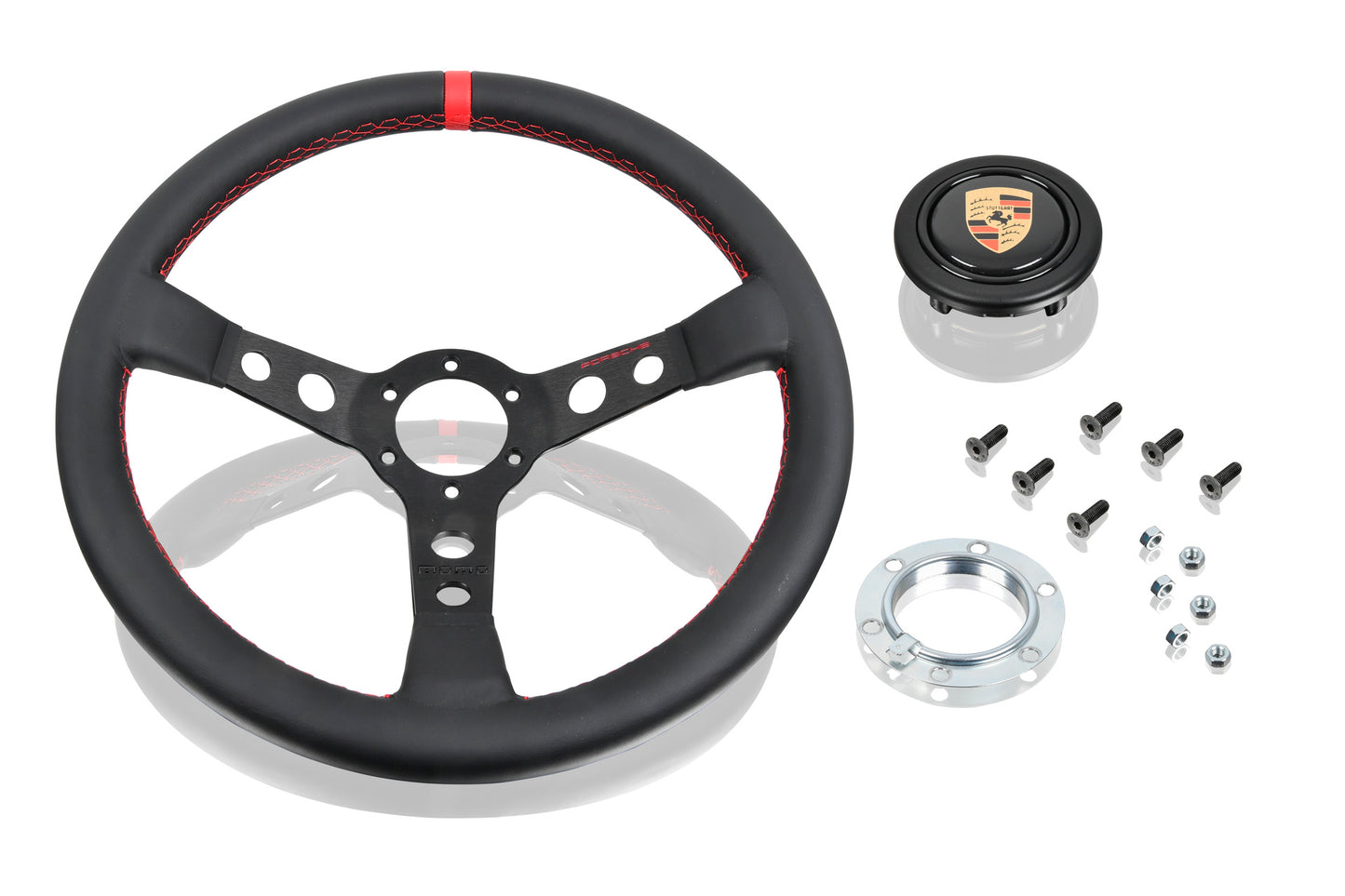 Porsche Classic performance steering wheel, red stitching
