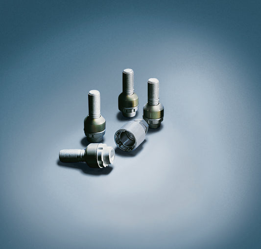 Wheel bolts in a set, anti-theft