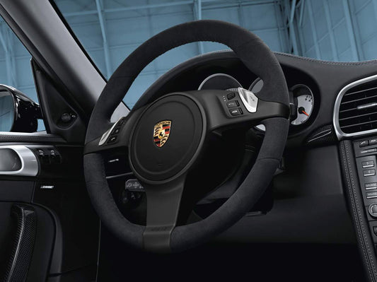 Multi-function steering wheel in Alcantara